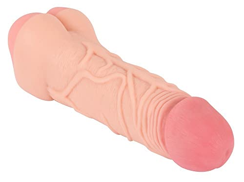 Nature Skin 2in1 Extension + Mastubator - gefühlsechter Penis-Stimulator für Männer, zur Penisverlängerung, realistisch, hautfarben hell – Bild 4