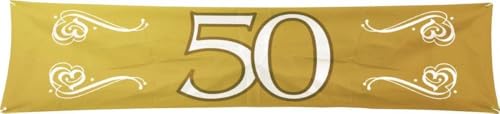 Folat Banner 50 Goldhochzeit, Polyester, ca. 40x180cm