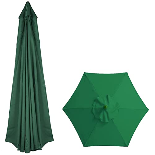 Parasol de jardin vert 3m avec housse de protection terrasse table marché