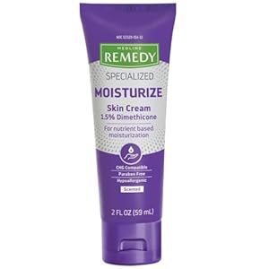 Medline Remedy Specialized Skin Cream (2 oz Tube), Scented, 1.5% Dimethicone, Nourishing Moisturizer for Dry Skin, Sulfate-Free, Paraben-Free, Hypoallergenic Body Cream, Daily Lotion for Dry Skin