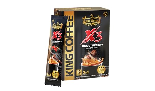 TNI King Coffee 3in1 X3 Instant Vietnamese Coffee Packets, Box 12 sticks x 0.95 oz (27g), Boost Energy Cafe Mix, Perfect for Powerful Day (3) image 3
