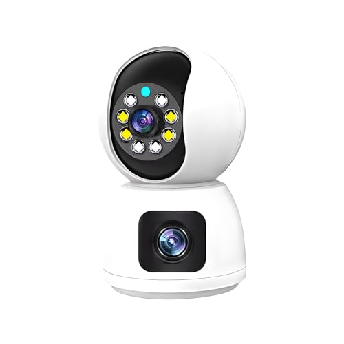 Caméra de sécurité double objectif 1080p sans fil HD avec rotation 355