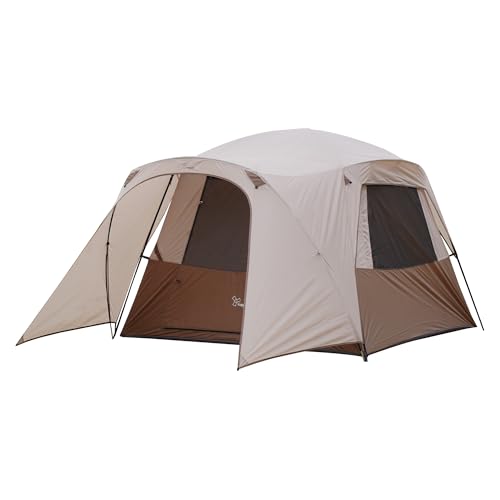 Image of Vidalido 3-4 Person Tent with 1 Mesh Door and 2 Large Mesh Window, Double Layer Waterproof Portable Family Cabin Tent, 4 Person Tents for Outdoor Camping Hiking