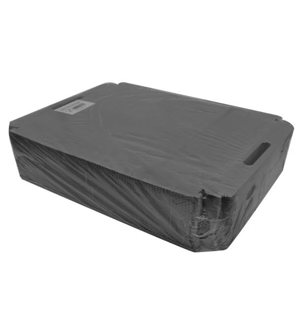 100 Bandejas de Cartón Rectangular con Asas, 28,5x38,5cm, Color Negro, Bandeja para Aperitivos, Canapés, Compostables, Reciclable, Ecológica