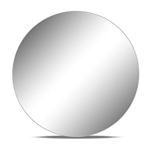 WGV Round Mirror Plate Sets Bulk 12" Diameter Frameless Sanded Egdes, Candle Tray