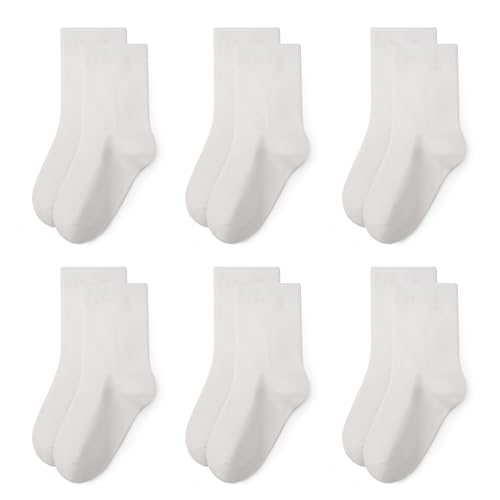 Image of Toddler Non Slip Cotton Crew Socks with Grips for Baby Boys Girls