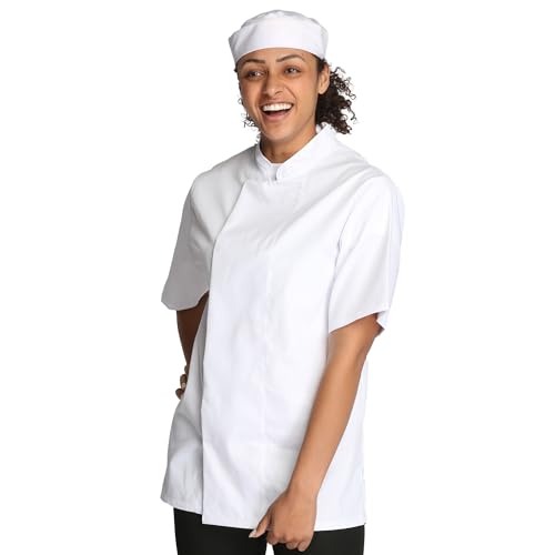Tibard Short Sleeve Classic Chef Jacket (White Large (Chest 42-44))