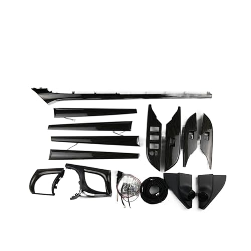 XCZPRKMXY Led Inter Door Ambient Light Compatible with Hilux Revo 2016 2017 2018 2019 2020 High Dividend Carbon Look LHD Ambient Light Interior(A Black Wood)