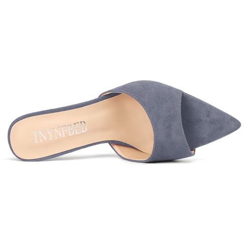 Image of TNYNFBEB Womens Stiletto High Heel Pointed Open Toe Sandals Mules Shoes Slingback Slip-on Prom Party Dress Summer 3.9 Inches Heels