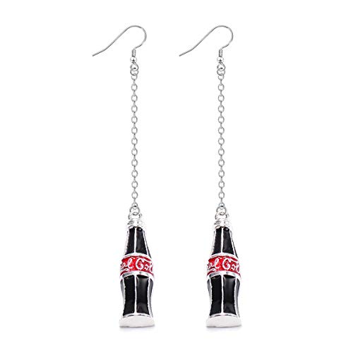 Creative Coke Bottle Earrings Personalized Cute Handmake Earrings For Woman Jewelry Gift (Black)