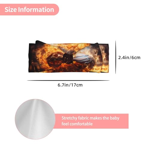 Basketball on Fire and Water Flame Splashing Baby Bow Headband. Comfortable baby headband, suitable for daily wear and photo props.3