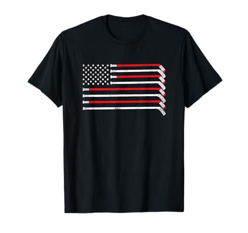 USA Flag Hockey Player T-Shirt