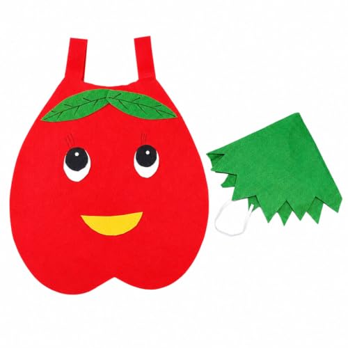 Image of Raj Costume Kids Mango Fruit Costume Apron with Cap for Boys & Girls | Cute Yellow Cutout Fancy Dress | Soft Felt Fabric | Role Play Outfit