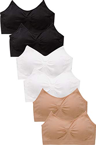 Women's Seamless Crop Camisole Bra With No Slip Removable Pads (6 Pack) (One Size) #TOP14