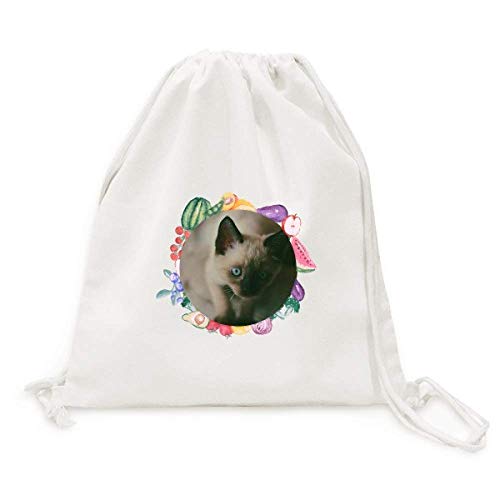 Sac en tissu pliable chaton gris le cabas tendre pour vos fruits
