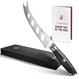 TUO Cheese Slicer Knife, 5' Serrated Tomato Knife, with Forked Tip & Non-Stick Blade, High Carbon German Steel, Ergonomic Handle with Gift Box, Falcon Series