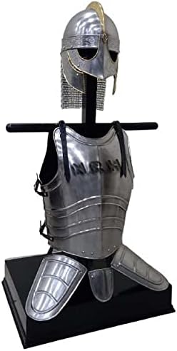 Armor Breastplate Jacket Viking Valas Guard Helmet Silver Finish 18Ga Steel