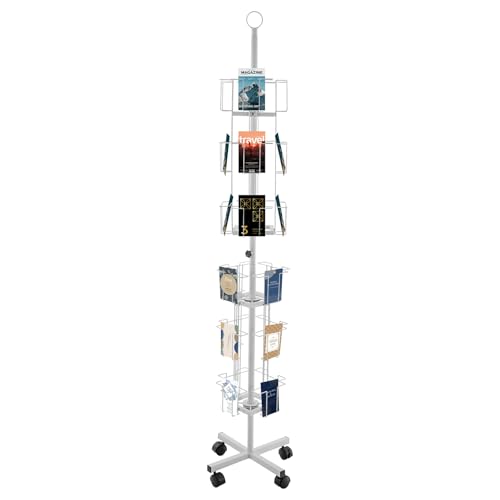 SBPKMARSCT Rotating Greeting Card Rack, 6 Tiers 24 Greeting Card Display Stand Cold Rolled Steel...