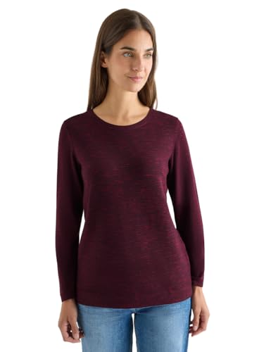 Cecil Strukturpullover Eggplant red Heather Melange S – Ansicht 1