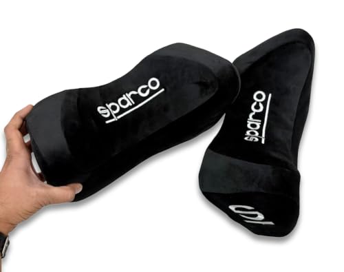 Image of Sparco Neckrest Pillow Universal Comfortable Head-Rest Neck-Rest Pillow Adjustable Cervical Universal 1 piece (Black)