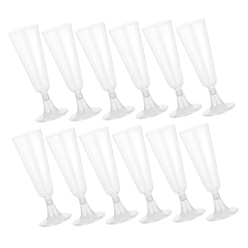 LIFKOME 24個 透明使い捨てプラスチックシャンパンフルート 高耐久ワイングラス パーティー レストラン 家用 無害で安定感ある酒杯
