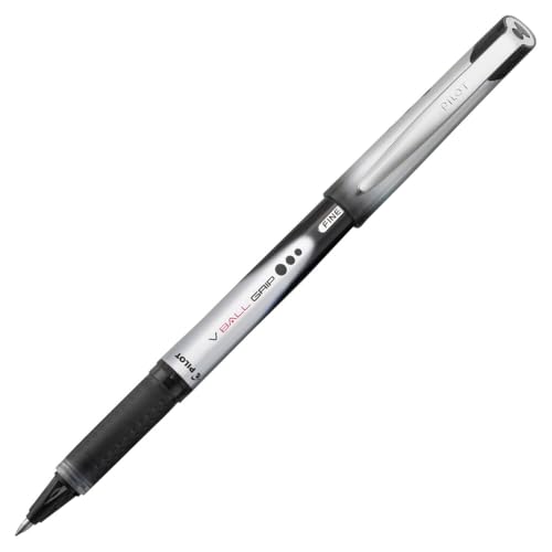 PILOT VBall Grip Rolling Ball Pens, Fine Point 0.7mm, Black Ink, 12-Pack - image 1