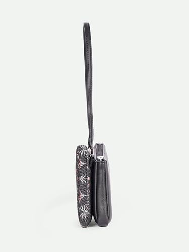 Image of ZOUK Kiya Small Shoulder Bag for Women - Dual-Sided Shoulder Bag with Criss-Cross Design| Handcrafted Purse with Dual Zipper Compartments & Water-Resistant Lining |