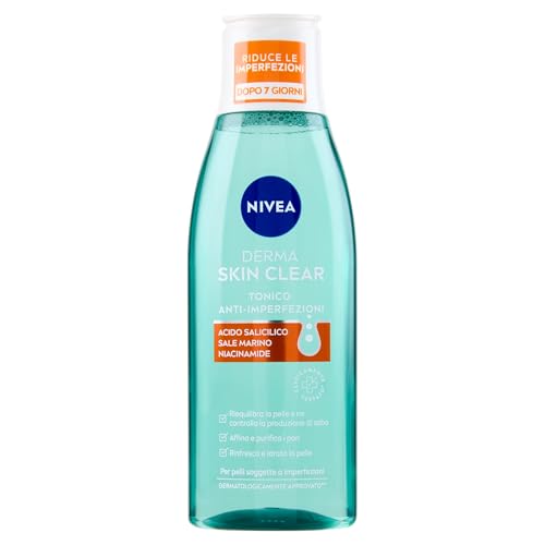 Nivea Derma Skin Clear Tónico antiimperfecciones con ácido salicílico y niacinamida, 200 ml