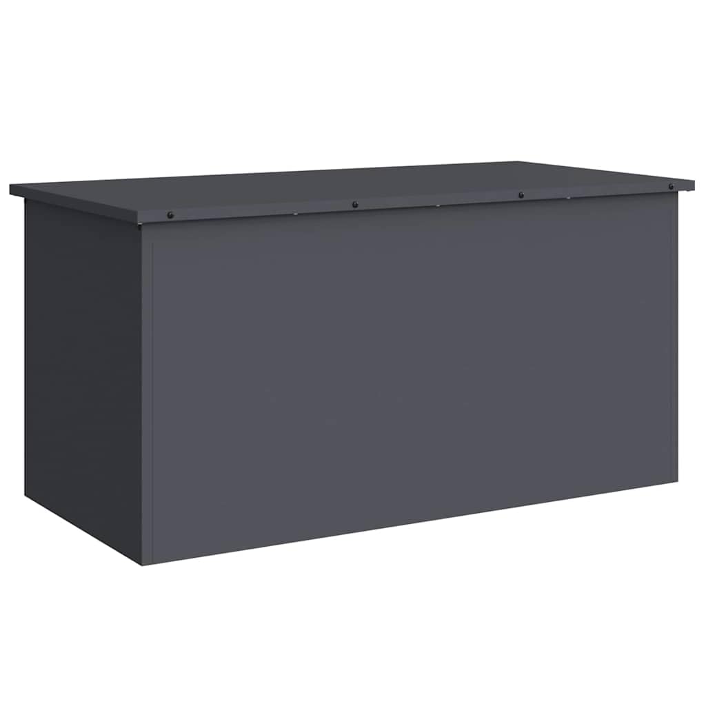 Cassa Da Giardino In Acciaio Antracite 100 x 50,5 x 50 cm | Resistente alle intemperie, coperchio a gas, per esterni, design industriale, 17 kg