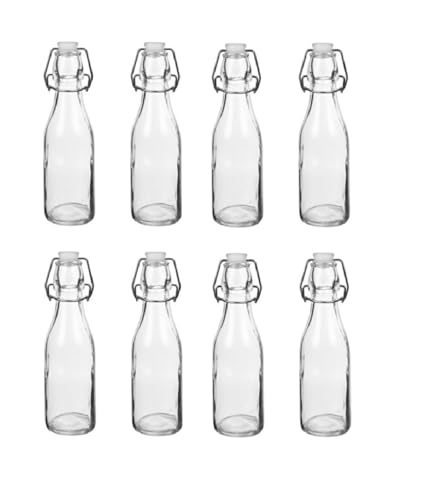 mille idee 12 bottiglie bottiglia in vetro 200 ml con tappo meccanico ermetico