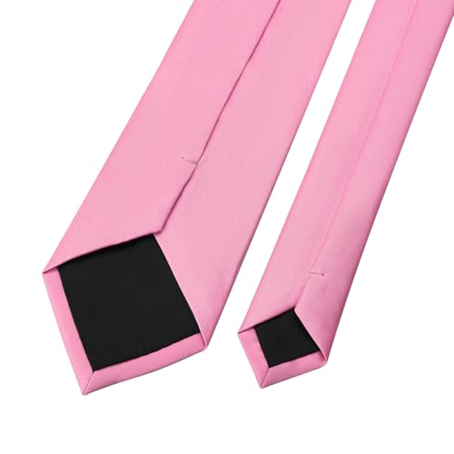 Image of KOOELLE Men's Ties Solid Pure Color Plain Neckties Formal Black Ties For Men
