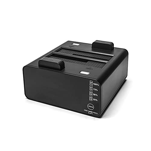 Caja de disco duro SATA doble bahía para recuperar fotos y vídeos en tu escritorio de trabajo