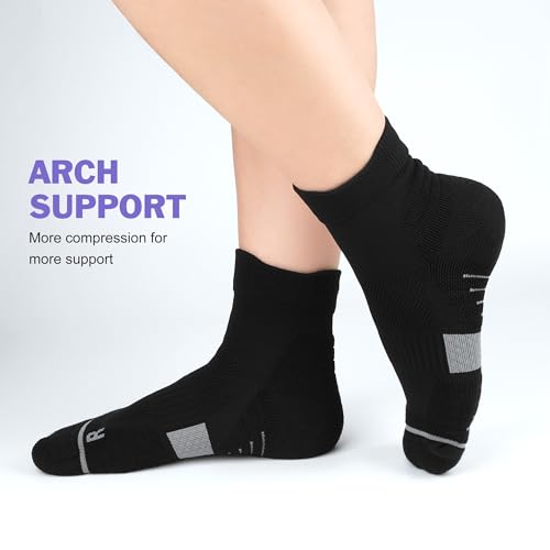 Gonii Ankle Socks Womens Hiking Running Cushioned Quarter Athletic Socks 3 Pairs4