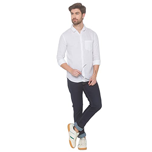 Image of Spykar Slim Fit Mint Green Shirts for Men - Full Sleeves