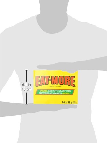 Miniatura 4 de EAT-MORE Chocolate oscuro, caramelo de maní masticable, (6 unidades) 1.83 oz1.8 onzas, Importado de Canadá