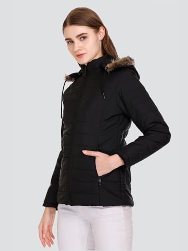 Image of RARE TIMES Women's Stylish Solid Full Sleeves Jacket | Winter Wear Quilted Jacket for Travelling | Regulaer Fit Puffer Jacket For Women