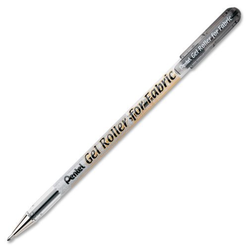 Wholesale CASE of 25 - Pentel Fabric Gel Roller-Gel Roller Pen,f/Fabric,Bold Point,1.0mm,Smudge Free,Black by PEN