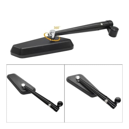 Espejo retrovisor para motocicleta antibrillo con reflector lateral universal resistente 6