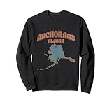 Photo Gallery mappa dello stato dell alaska, souvenir da viaggio in stile vintage retrò felpa Photo Gallery mappa dello stato dell alaska, souvenir da viaggio in stile vintage retrò felpa