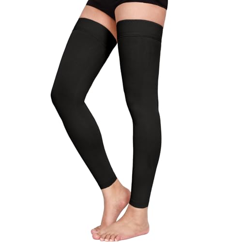 Image of Athbavib Thigh High 20-30 mmHg Compression Stockings for Women, Medical Graduated Compression Socks for Men Circulation with Silicone Dot Band for Athletic, Travel Use