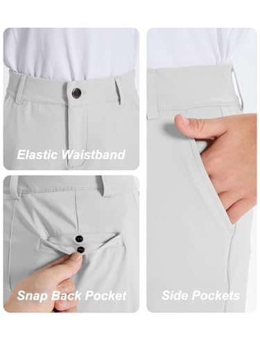 Image of DEVOROPA Youth Boy's Golf Pants Quick Dry Athletic Chino Flat Front Pants Kids School Uniform Clothes