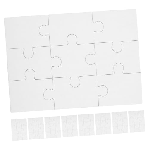 GALPADA 15 Hojas Blanco para Pintar de Puzzle DIY para Desarrollo y Habilidades para Actividades y Expresión Artística