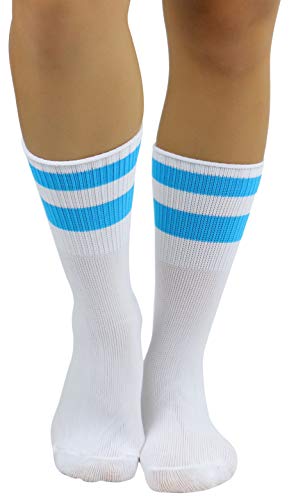 Image of ToBeInStyle Women's Acrylic Ankle Hi With Double Stripe Top Crew Fun Athletic Socks