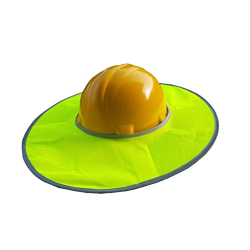 charmsamx Hard Hat Headwear Sun Shade Hard Hat Brim Extenter, Hard Hat Sun Shield High Visibility Mesh Sun Shade Protector Reflective Cap Brim for Hardhats (Green)