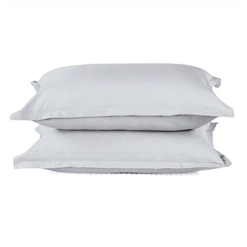 Image of SleepyCat Cotton ?Solid Pillow Case with Envelope Closure - Pack of 2 Count | Coloured with AZO-Free Dyes and Oeko-Tex Certified | Machine Washable, Dolphin Grey (Standard Size, 28X18 Inches),200