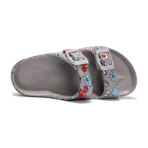 Image of FUNKYMONKEY Kids EVA Slides Waterproof Slip-on Pool Sandals for Boys Girls | Lightweight Plastic Sandals with Adjustable Double Buckle, Boys Girls Comfortable Non-slip Summer Shoes for Beach, Daily Wear