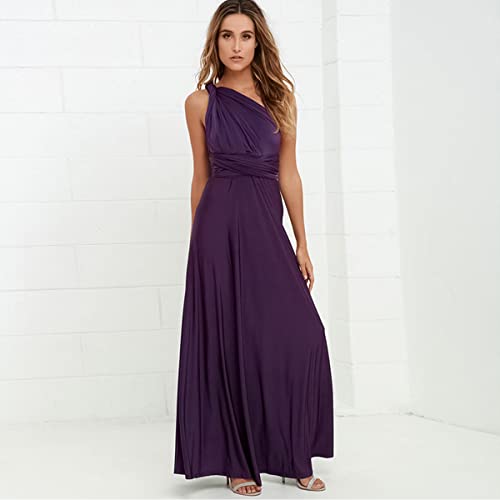 Image of Women Transformer Hi Low Evening Long Prom Dress Halter Convertible Multi Way Spaghetti Strap Wedding Cocktail Maxi Gown