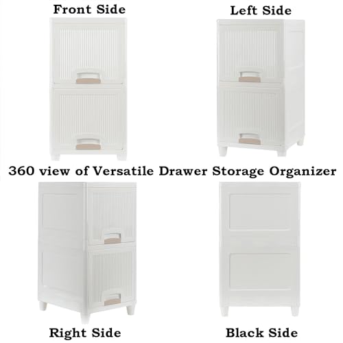 Image of Multipurpose 6 Layer Foldable Plastic Cabinet | Clothes Storage Cupboard with Doors | Modular Wardrobe Organizer for Bedroom, Kitchen & Home (Ivory) (6 Layer)