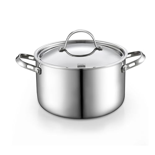 Comparison: Best 4 Quart Stock Pot With Lid 11 Cooks Standard Multi-Ply Clad Stainless Steel Stock Pot, 4-Quart Pasta Cooking Soup Pot with Lid, Deep Stockpot Induction Cookware