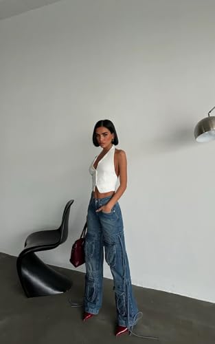 PIRAL Women's Utility Pocket Straight-Leg Jeans – 100% Cotton, 12” Rise, 32” Inseam3